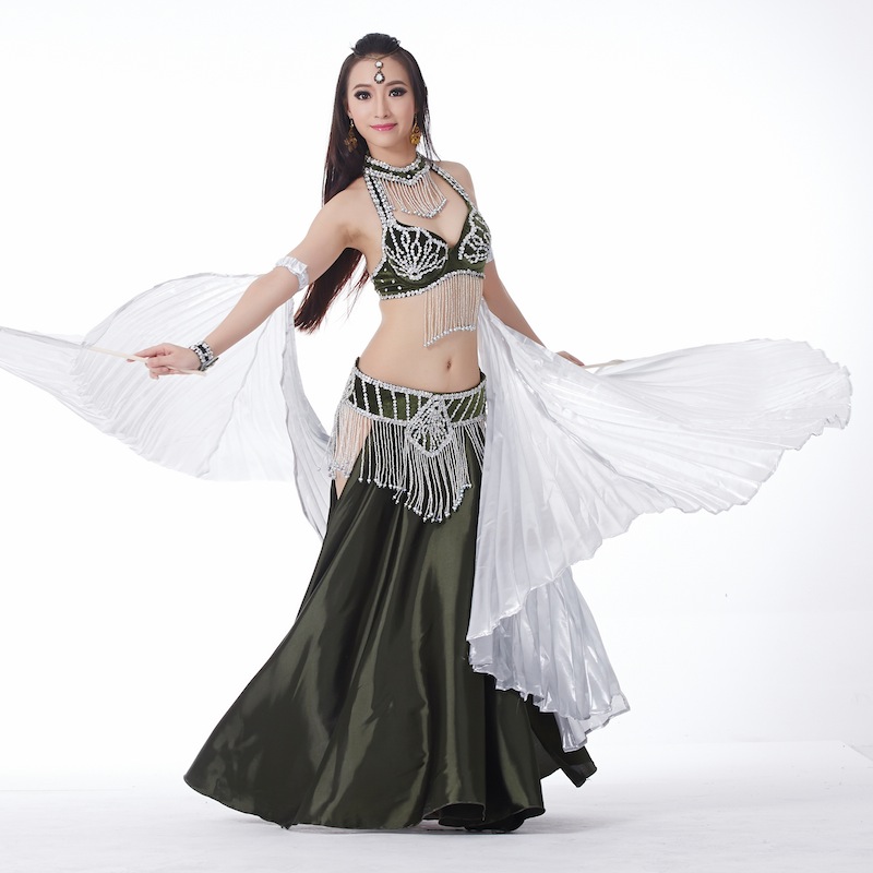 6 Pieces Dancewear Polyester Belly Dance Performance Costumes For Women 6 Pieces Dancewear Polyester Belly Dance Performance Costumes For Women